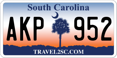 SC license plate AKP952