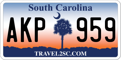 SC license plate AKP959