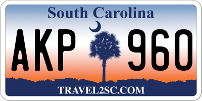 SC license plate AKP960