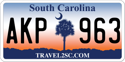 SC license plate AKP963