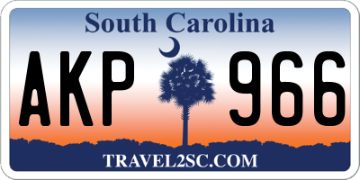 SC license plate AKP966