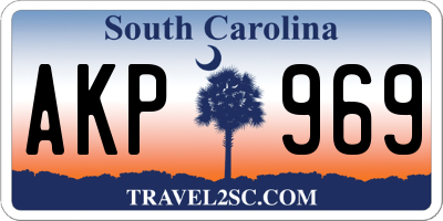 SC license plate AKP969
