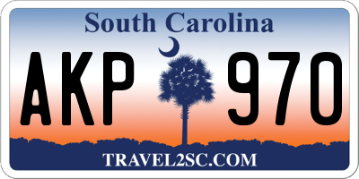 SC license plate AKP970