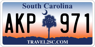 SC license plate AKP971