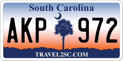 SC license plate AKP972