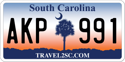 SC license plate AKP991
