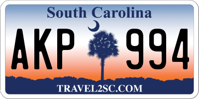 SC license plate AKP994