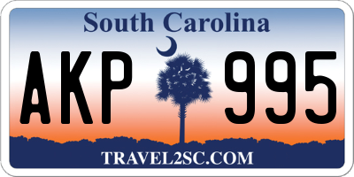 SC license plate AKP995