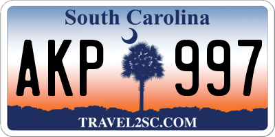 SC license plate AKP997