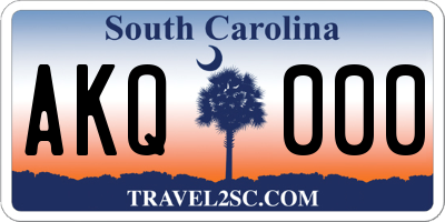 SC license plate AKQ000
