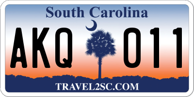 SC license plate AKQ011