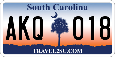 SC license plate AKQ018