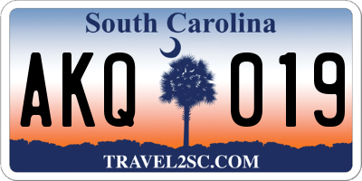 SC license plate AKQ019