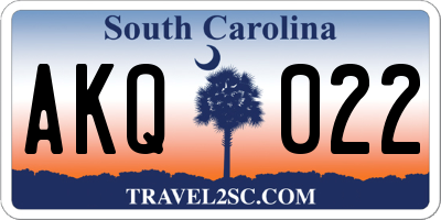 SC license plate AKQ022