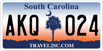 SC license plate AKQ024