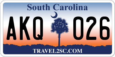 SC license plate AKQ026