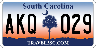 SC license plate AKQ029