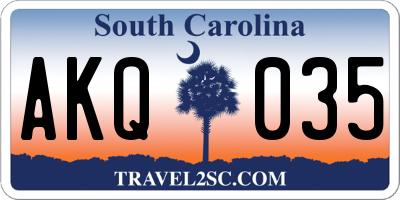 SC license plate AKQ035