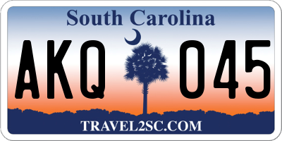 SC license plate AKQ045