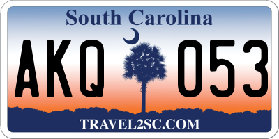 SC license plate AKQ053