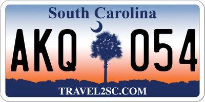 SC license plate AKQ054