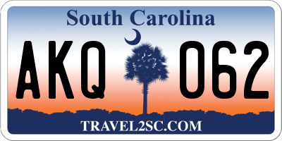 SC license plate AKQ062