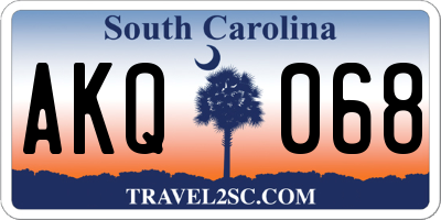 SC license plate AKQ068