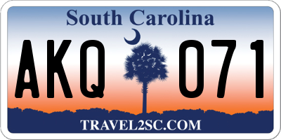 SC license plate AKQ071