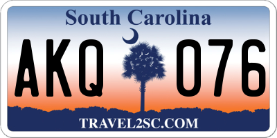 SC license plate AKQ076
