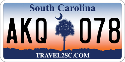 SC license plate AKQ078