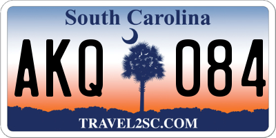 SC license plate AKQ084
