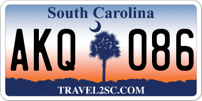 SC license plate AKQ086