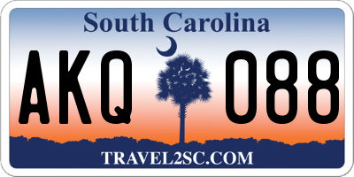 SC license plate AKQ088