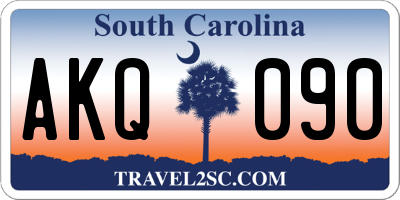 SC license plate AKQ090