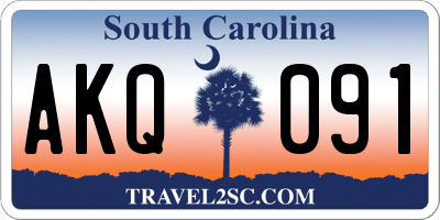 SC license plate AKQ091