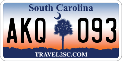 SC license plate AKQ093