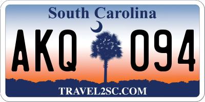 SC license plate AKQ094