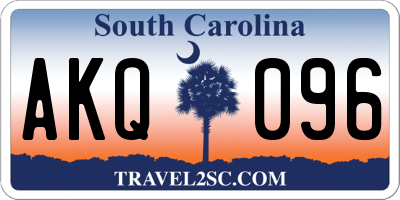 SC license plate AKQ096