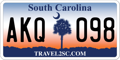 SC license plate AKQ098