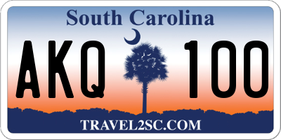 SC license plate AKQ100
