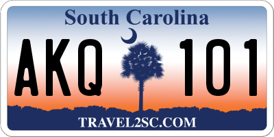 SC license plate AKQ101