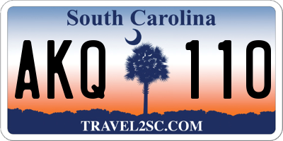 SC license plate AKQ110