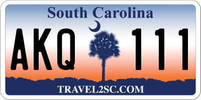 SC license plate AKQ111