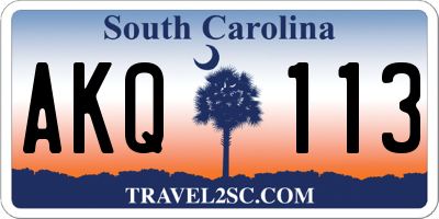 SC license plate AKQ113