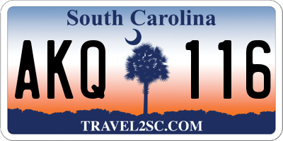 SC license plate AKQ116