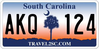 SC license plate AKQ124