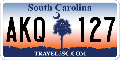 SC license plate AKQ127