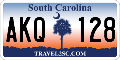 SC license plate AKQ128