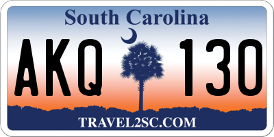 SC license plate AKQ130