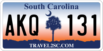 SC license plate AKQ131